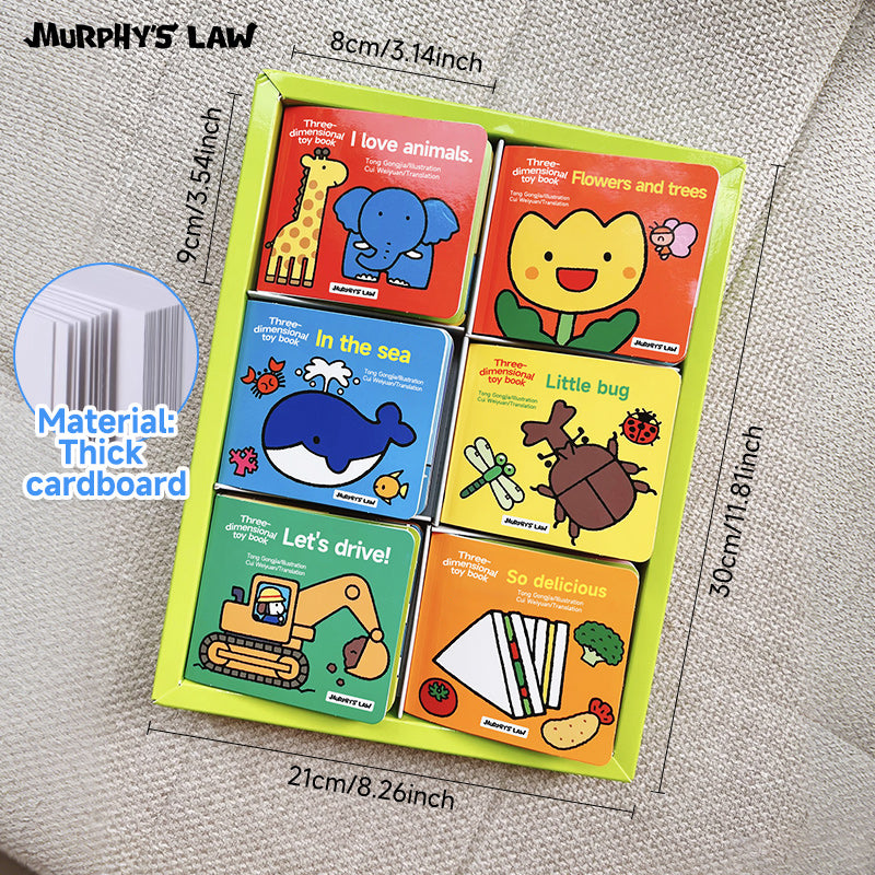 Three-dimensional toy book： So delicious、Flowers and trees、Let's drive!、Little bug、I love animals、In the sea