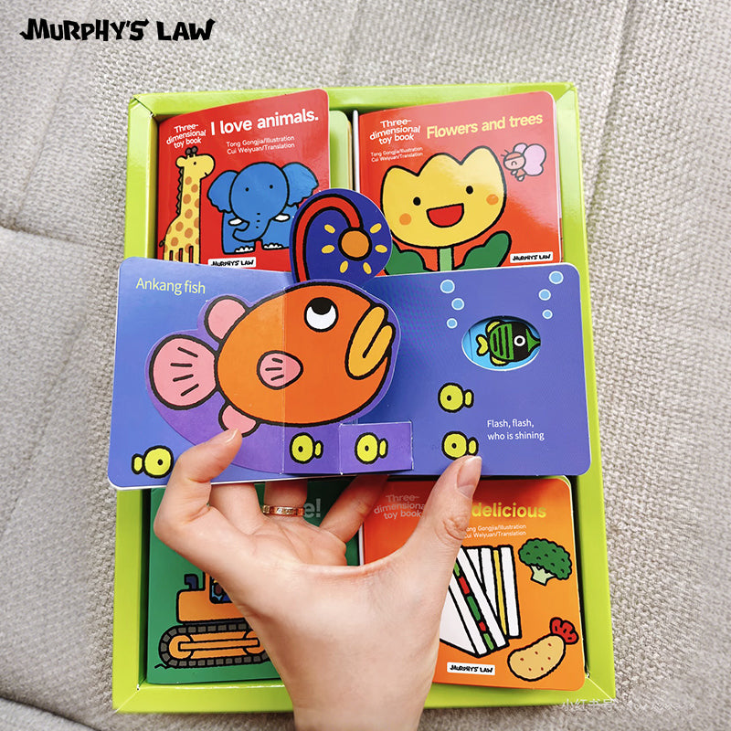 Three-dimensional toy book： So delicious、Flowers and trees、Let's drive!、Little bug、I love animals、In the sea